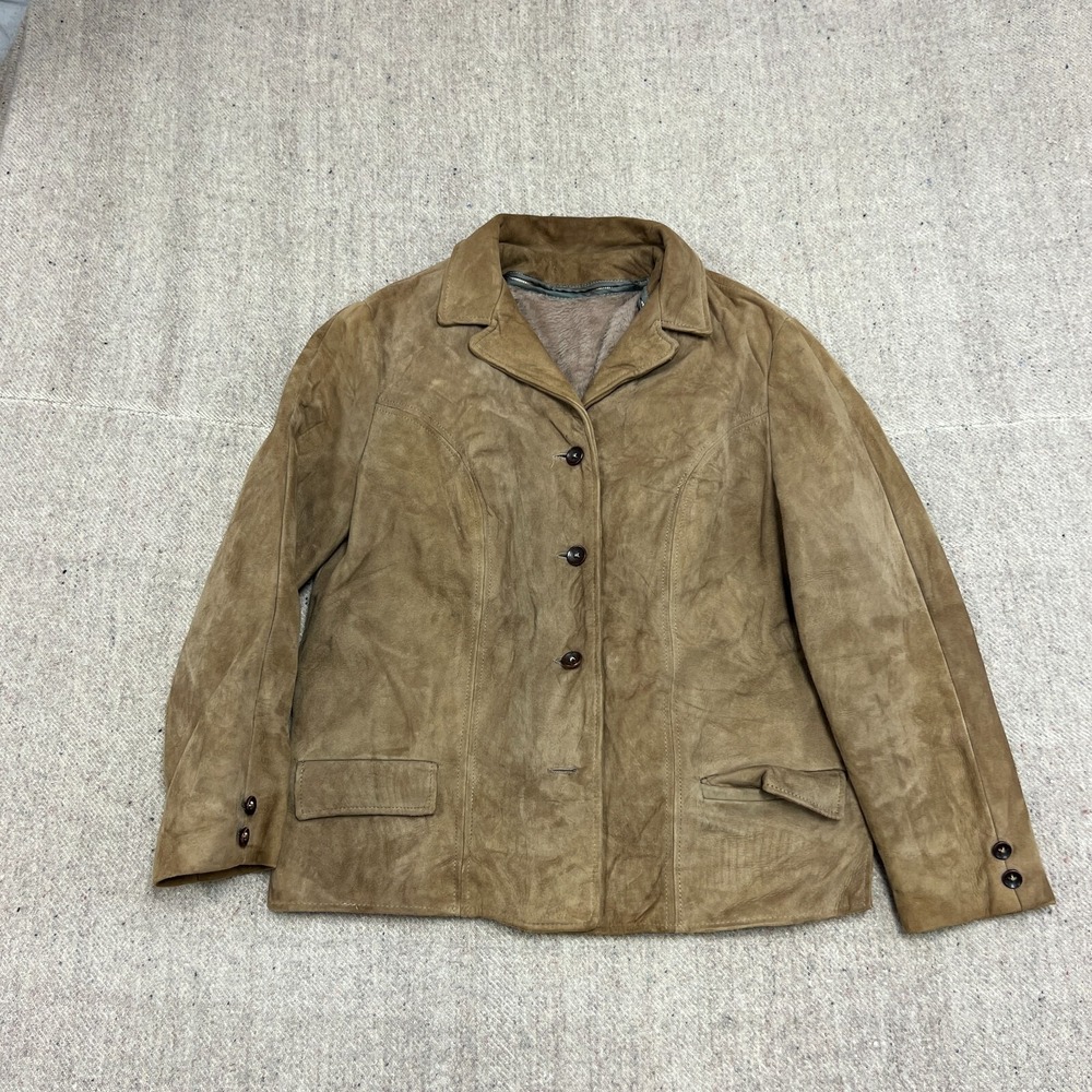 Vintage Suede Cossack Jacket Mens Small Brown 1960s Blanket‎ Lined